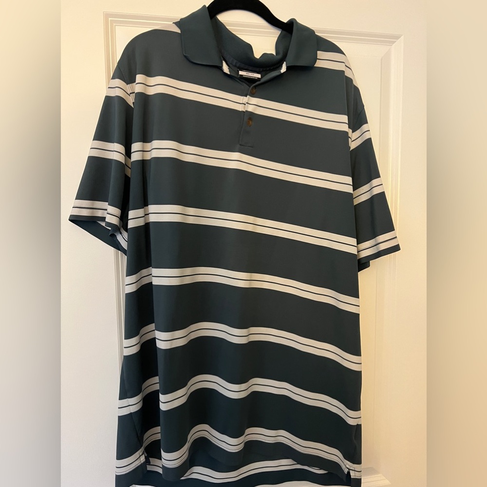 Nike gray/white stripe polo -xl